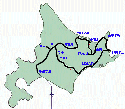 北海道ルートマップ