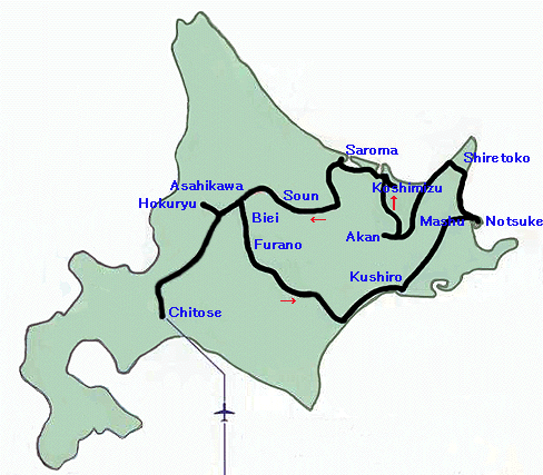 Hokaido map/english